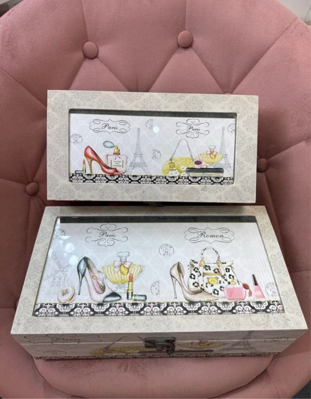 Set di 2 Scatole Decorative Parigi