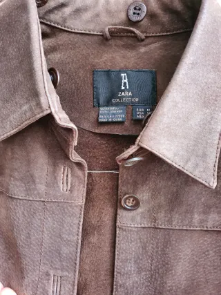 Chaqueta Zara Gamuza Marrón Talla M