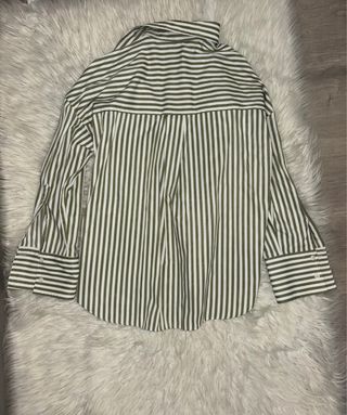 Camiseta Zara Rayas Verde y Blanca