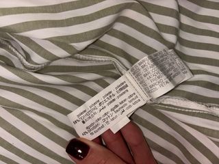 Camiseta Zara Rayas Verde y Blanca