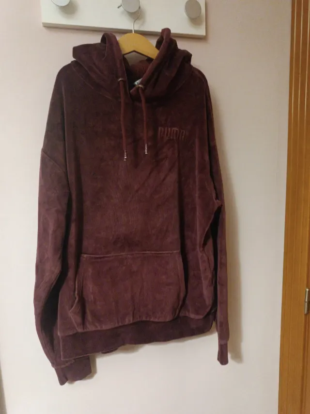 Sudadera Puma Terciopelo Burdeos