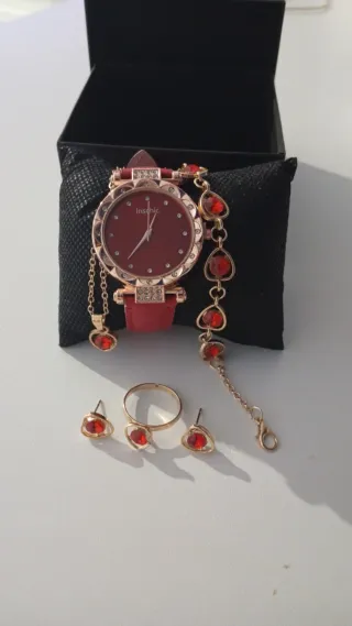 Conjunto de Joyas Mujer - Reloj, Pulsera, Anillo,