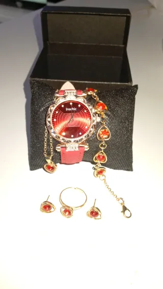 Conjunto de Joyas Mujer - Reloj, Pulsera, Anillo,