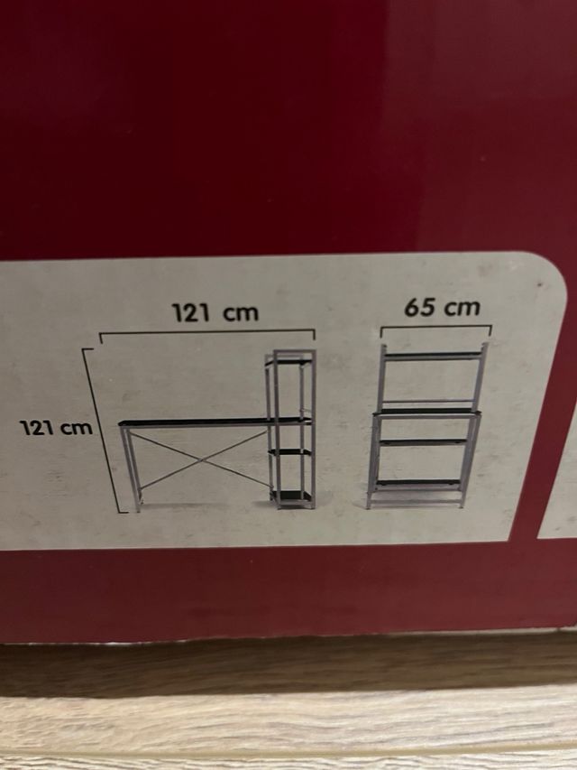 Escritorio cristal negro y metal