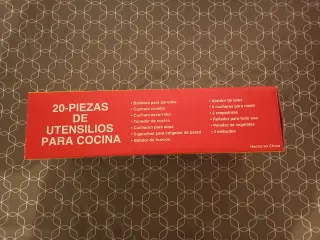 Set 20 Utensilios Cocina Morado/Rojo