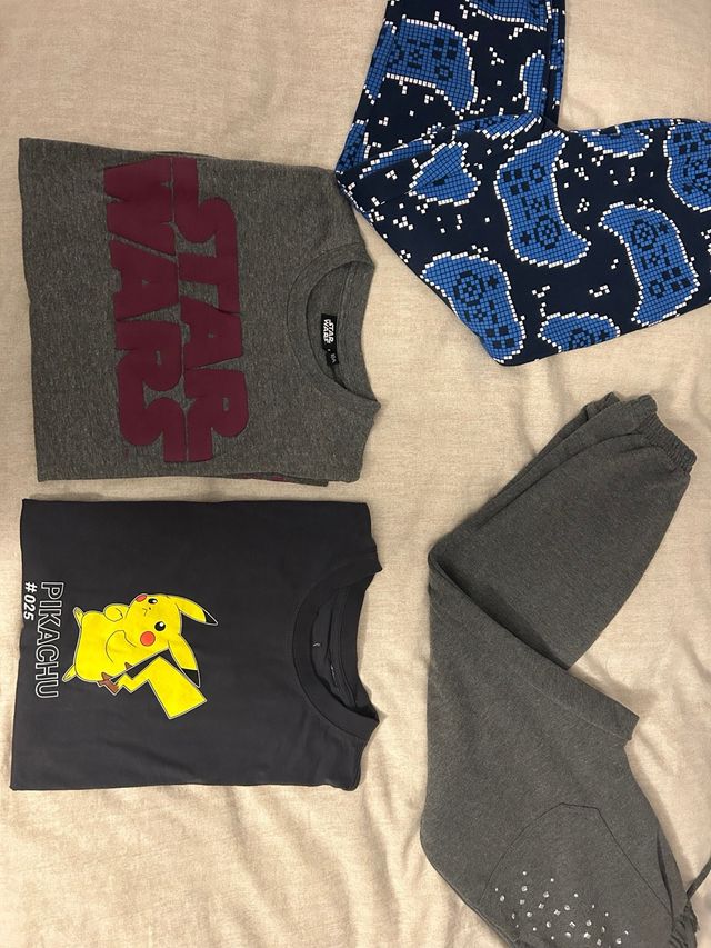 Lote Ropa 10 Años: Star Wars y Pokémon manga larga