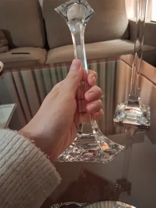 Candelabros de cristal tallado (2 unidades)