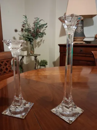 Candelabros de cristal tallado (2 unidades)