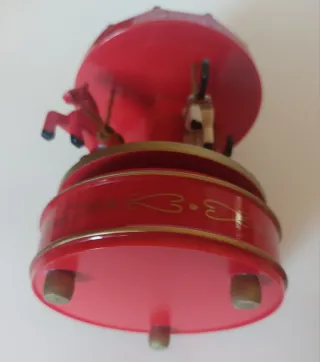 Carillon giostra cavallini h cm 18 rosso e oro