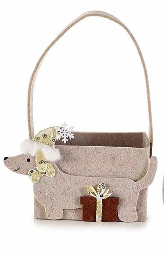 Bolso Navideño Perro Lentejuelas Nuevo