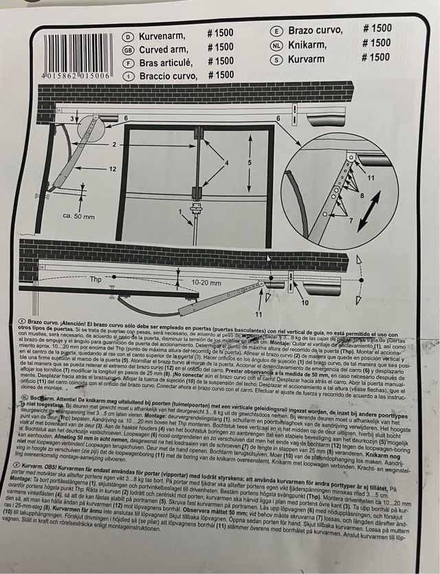 Kit herrajes puerta garaje semidesbordante