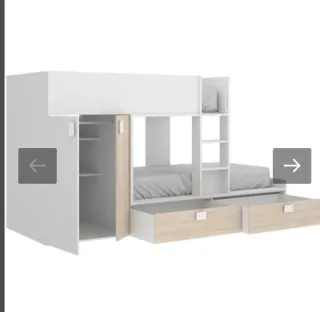 Habitación infantil litera madera rosa Pink y beig