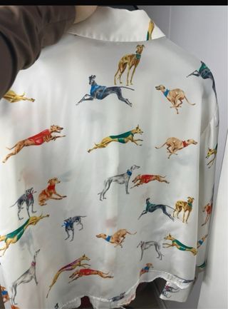 Camisa Zara Estampado Perros Multicolor