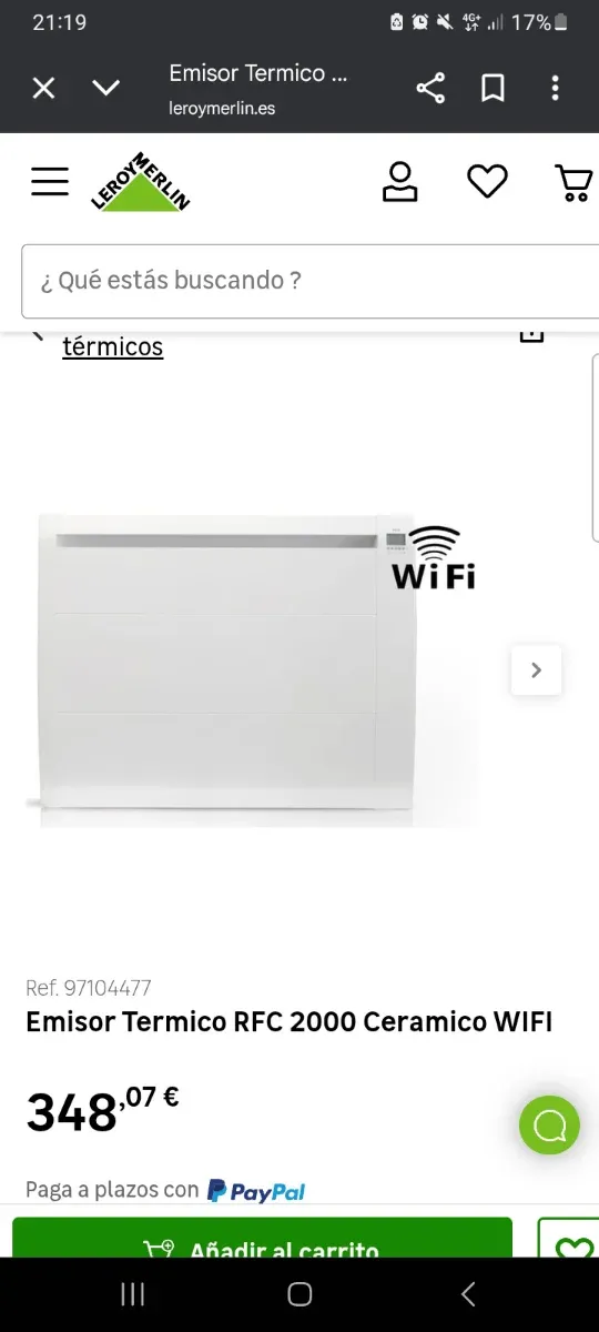 Riscaldatore D-RIM a basso consumo 2000W