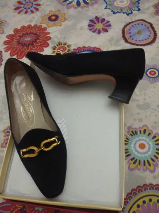 Zapatos Lamora Ante Negro Talla 35