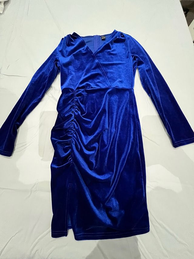 Vestido azul de terciopelo