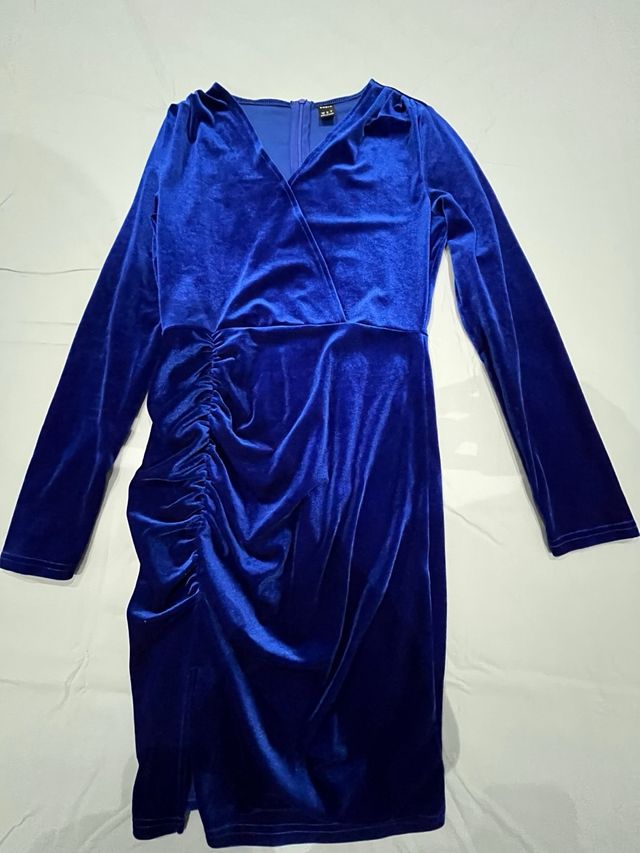 Vestido azul de terciopelo