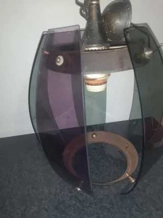 Lampadario anni '70 vetro e metallo