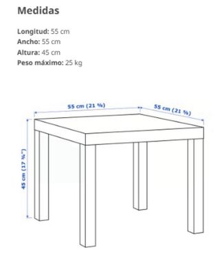 Mesa auxiliar LACK IKEA negra