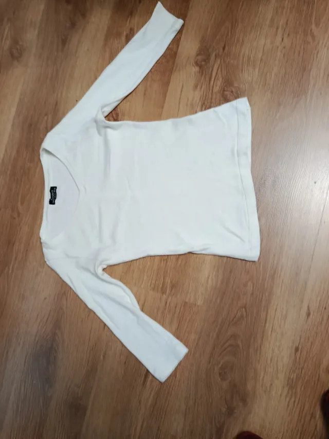 Camiseta Bershka manga larga blanca Talla M