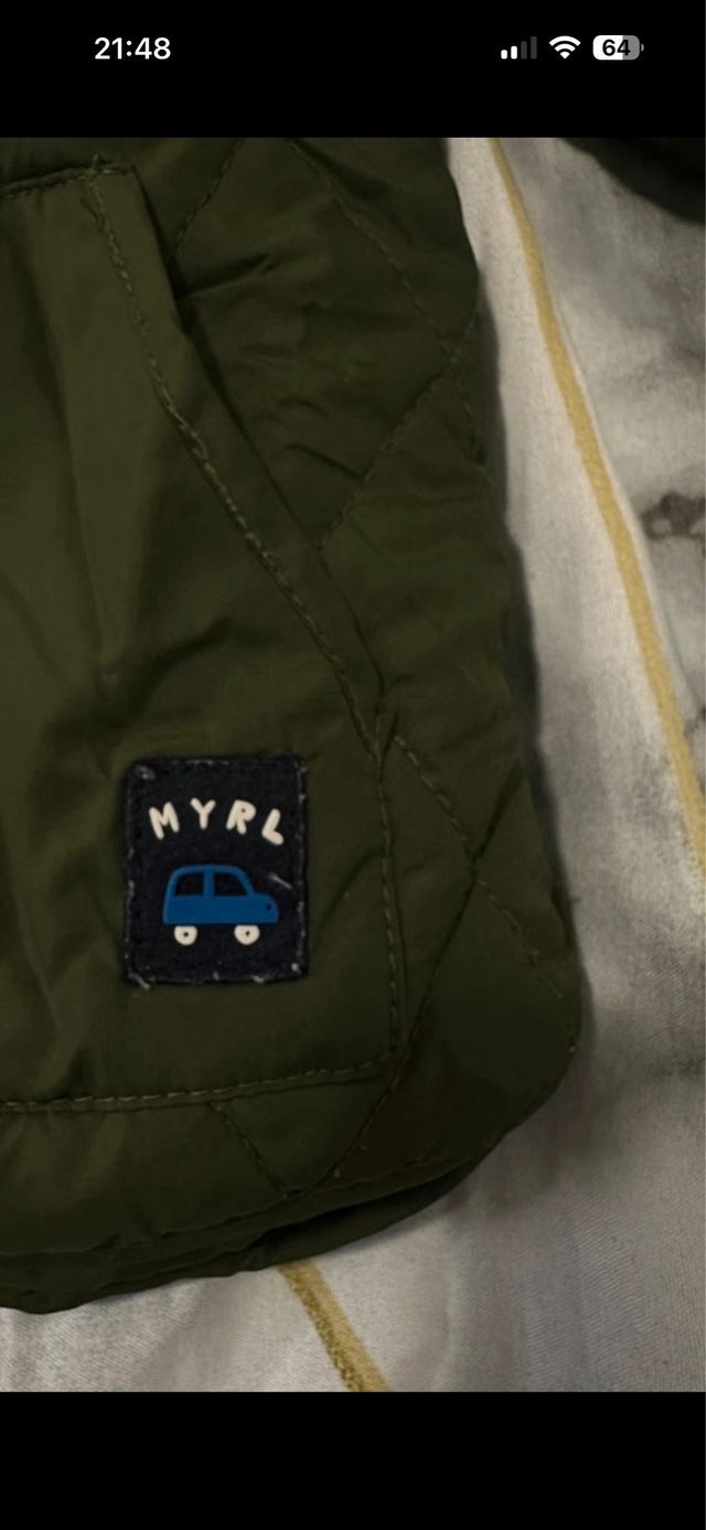 Chaqueta verde bebé con forro