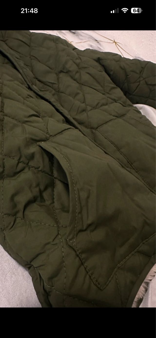 Chaqueta verde bebé con forro