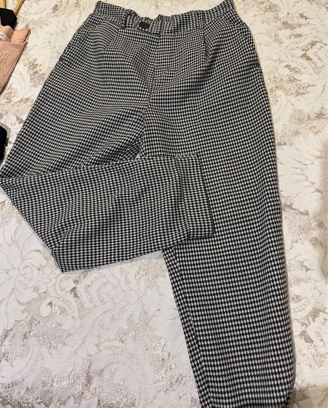 Pantalón estampado pata de gallo