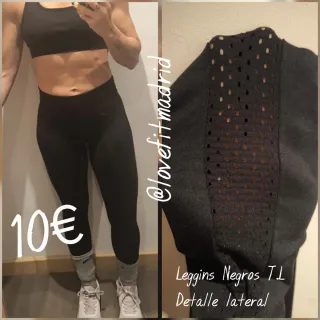 Leggins negros Talla L con detalle