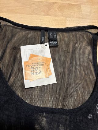 Vestido fiesta lentejuelas Mango Talla XL.