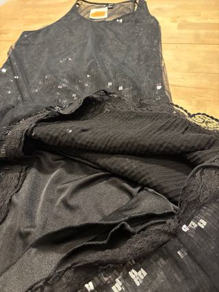 Vestido fiesta lentejuelas Mango Talla XL.