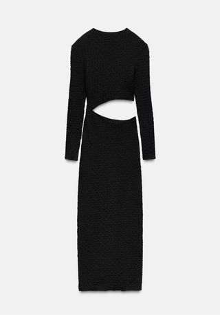 Vestido Zara Negro Textura Cut Out