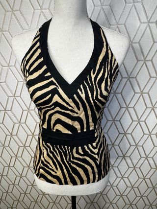 Top Halter Estampado Animal Print