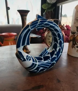 Figura Ouroboro Sargadelos Cerámica Azul