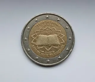 Moneda 2 euros Francia 2007 Tratado Roma
