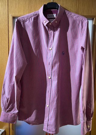 Camisa El Ganso Rayas Rosa y Gris Talla M