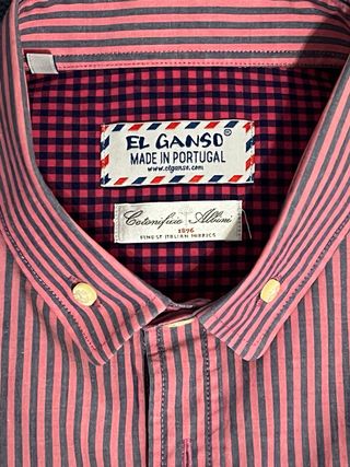 Camisa El Ganso Rayas Rosa y Gris Talla M