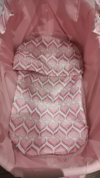 Cuna Moisés para Muñeca rosa