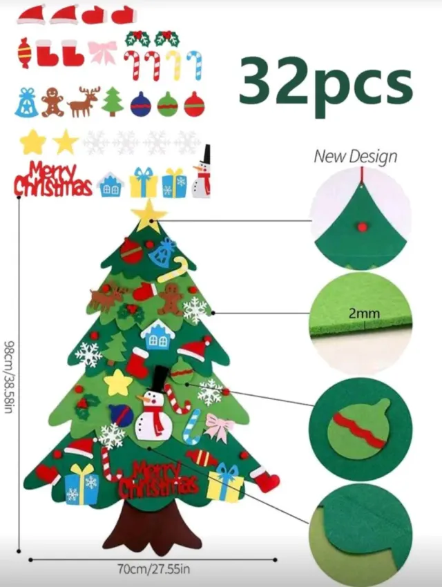 Árbol de Navidad de fieltro para niños