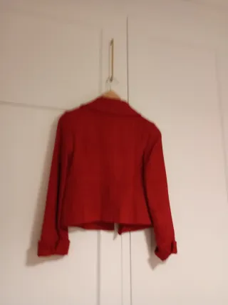 Chaqueta tweed roja Zara