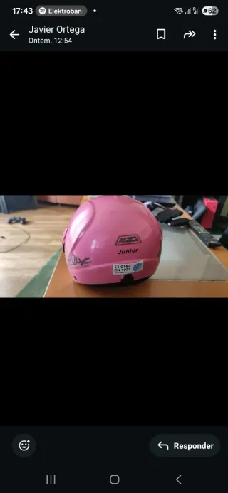 Casco moto infantil NZi rosa Poco uso.