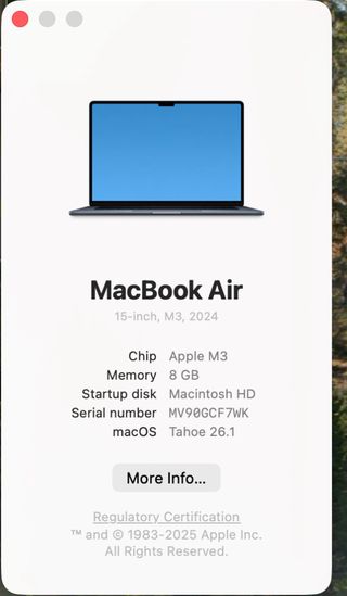 MacBook Air 15 M3 2024 8GB