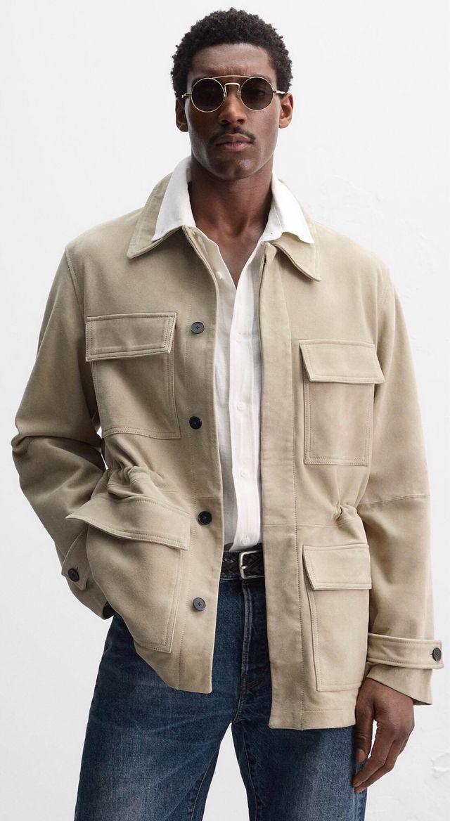 Cazadora Zara Piel Beige