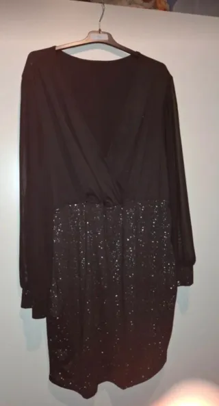 Vestido fiesta lentejuelas negro