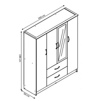 Armario 4 puertas madera