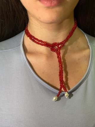 Collana rosso– Multiuso, leggera e artigianale