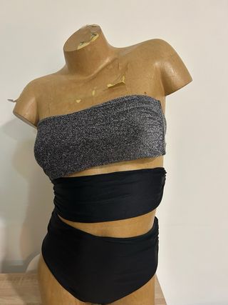 Trikini Benetton Negro y Plateado Talla M