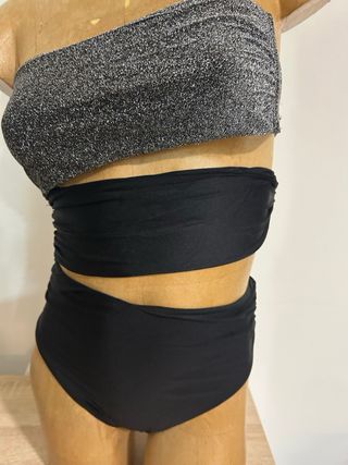 Trikini Benetton Negro y Plateado Talla M