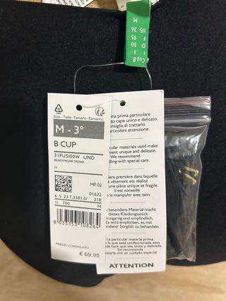 Trikini Benetton Negro y Plateado Talla M