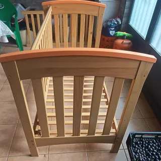Cuna Cama Alondra Madera Naranja