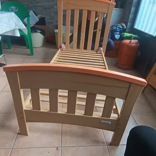 Cuna Cama Alondra Madera Naranja